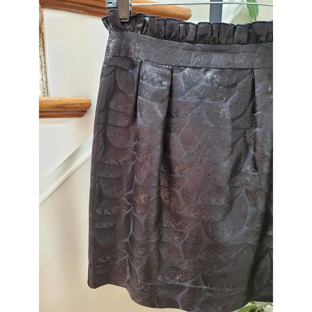 Arden B. Women Black Acetate Metallic Flair Mini Skirt Medium - Image 2