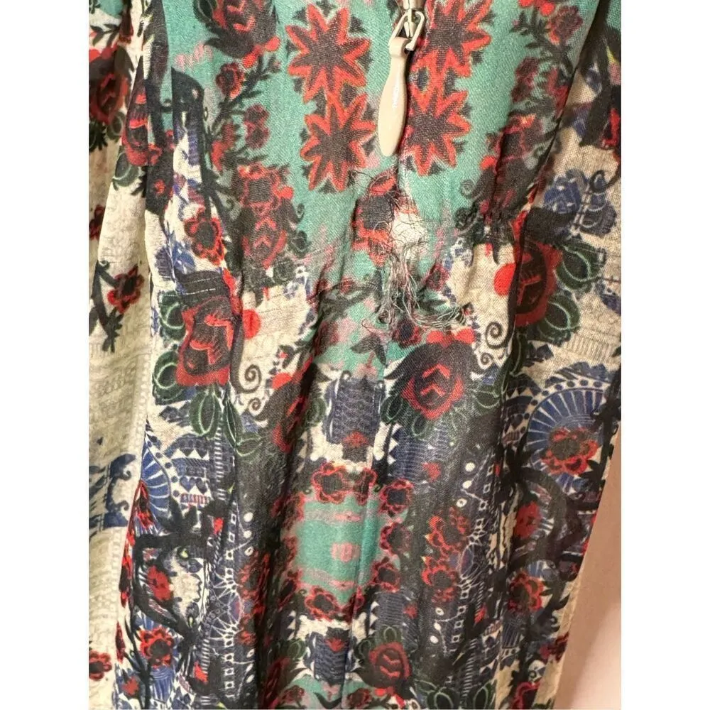 Anthropologie Bhanuni by Jyoti Madera Maxi Dress Harbor Gray and Teal 0 - Image 7