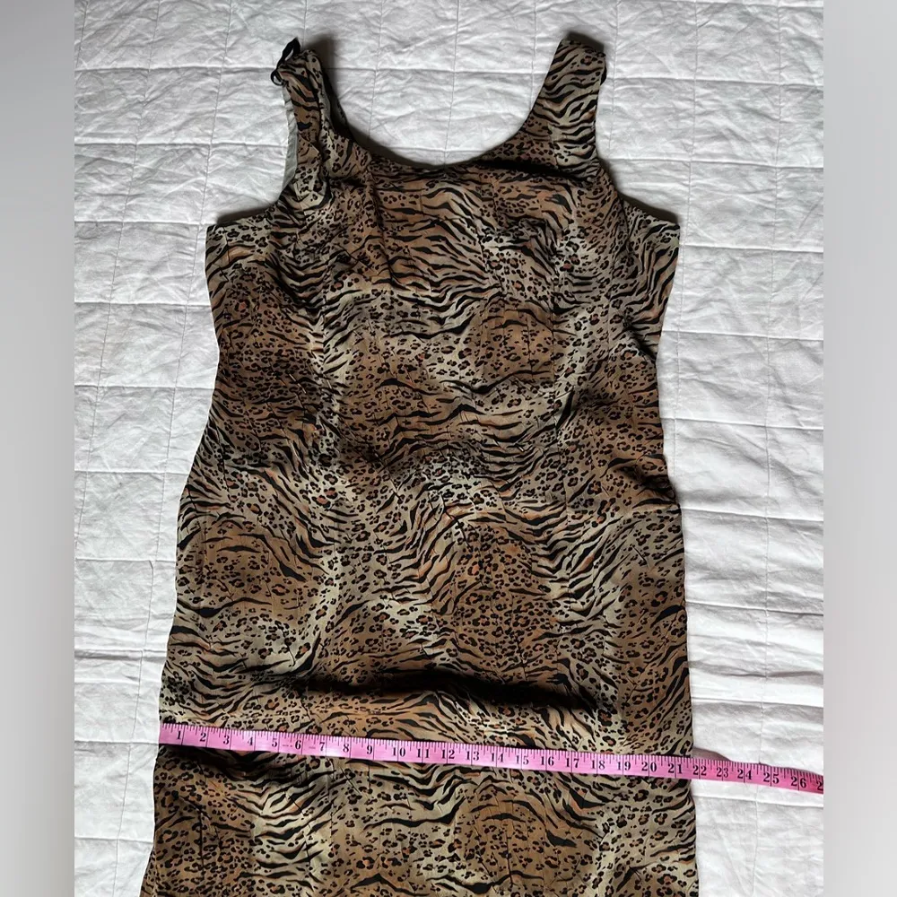 Vintage Tiger Leopard/Cheetah Print Crinkle Midi Dress Mobwife Maximalist - Image 10