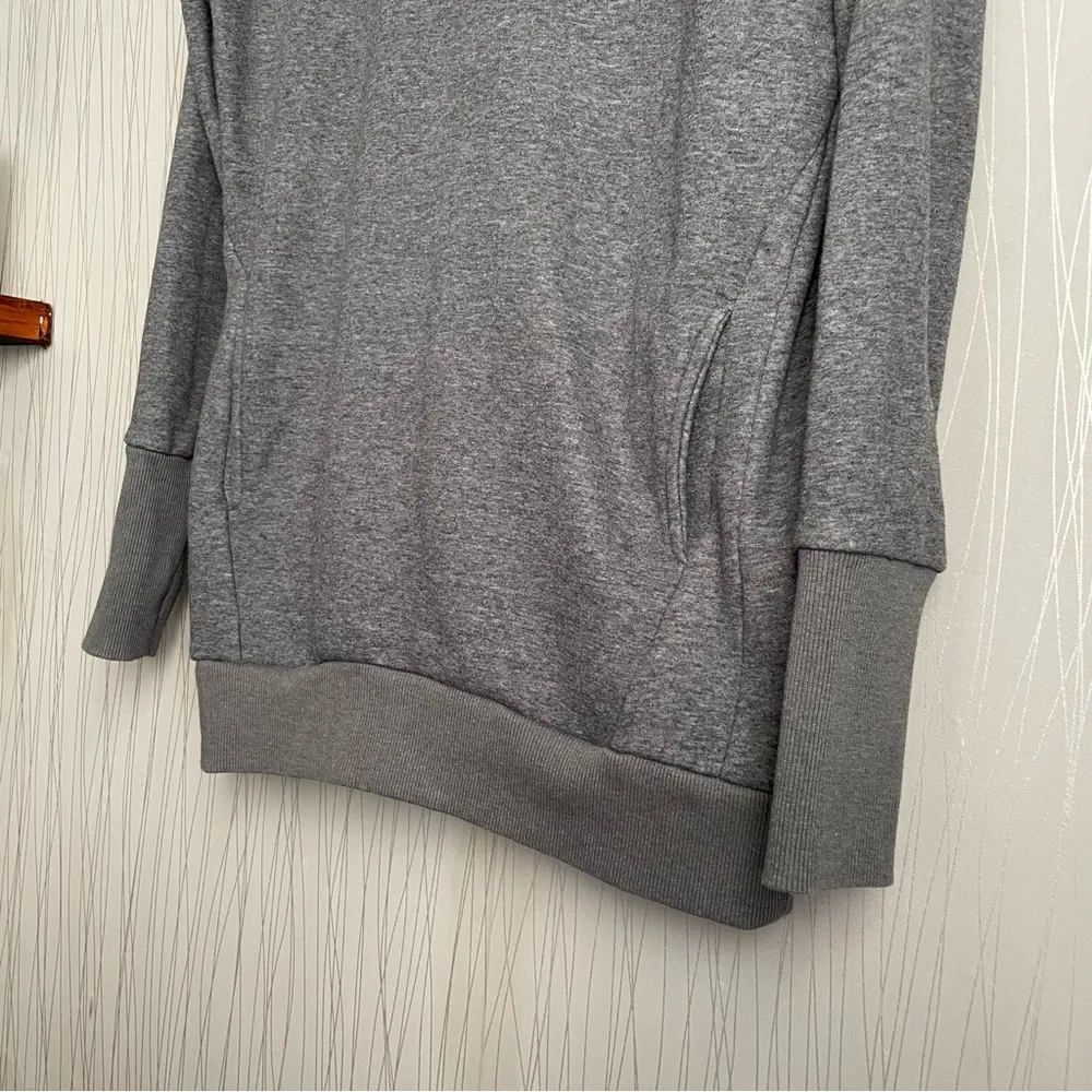 Fabletics Hoodie Sweatshirt Women's M Speckled Grey Long Sleeve Kangaroo Pocket - Image 3