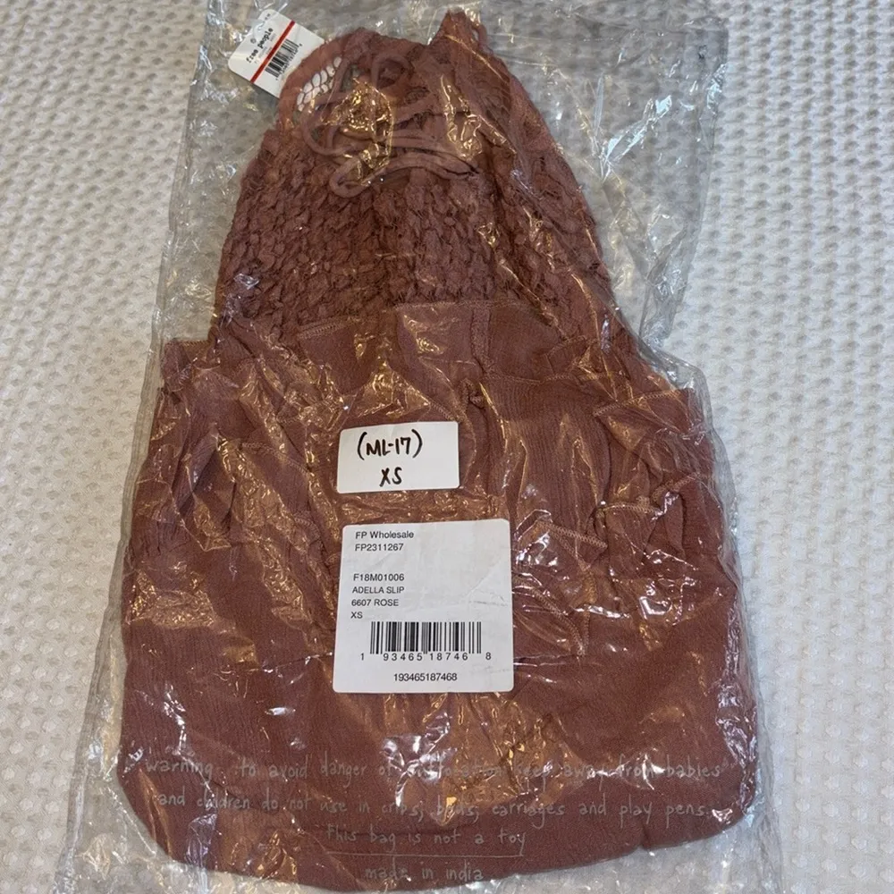 NEW! FREE PEOPLE Adella Slip Dress ROSE Pink Lace Spaghetti Strap Ruffle XS - Image 13