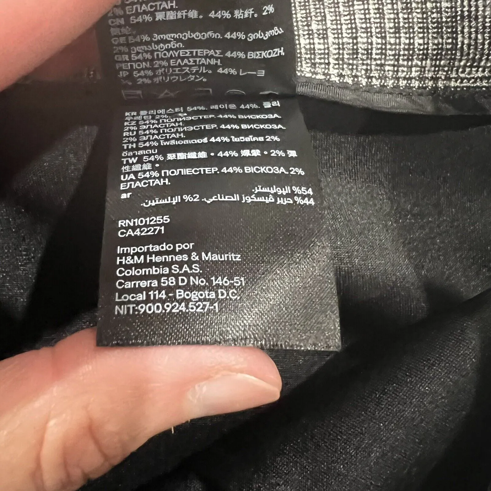 H&M Plus Sz 18 Skirt With Belt Dark Gray Glen Plaid Check Knee Length Schoolgirl - Image 9