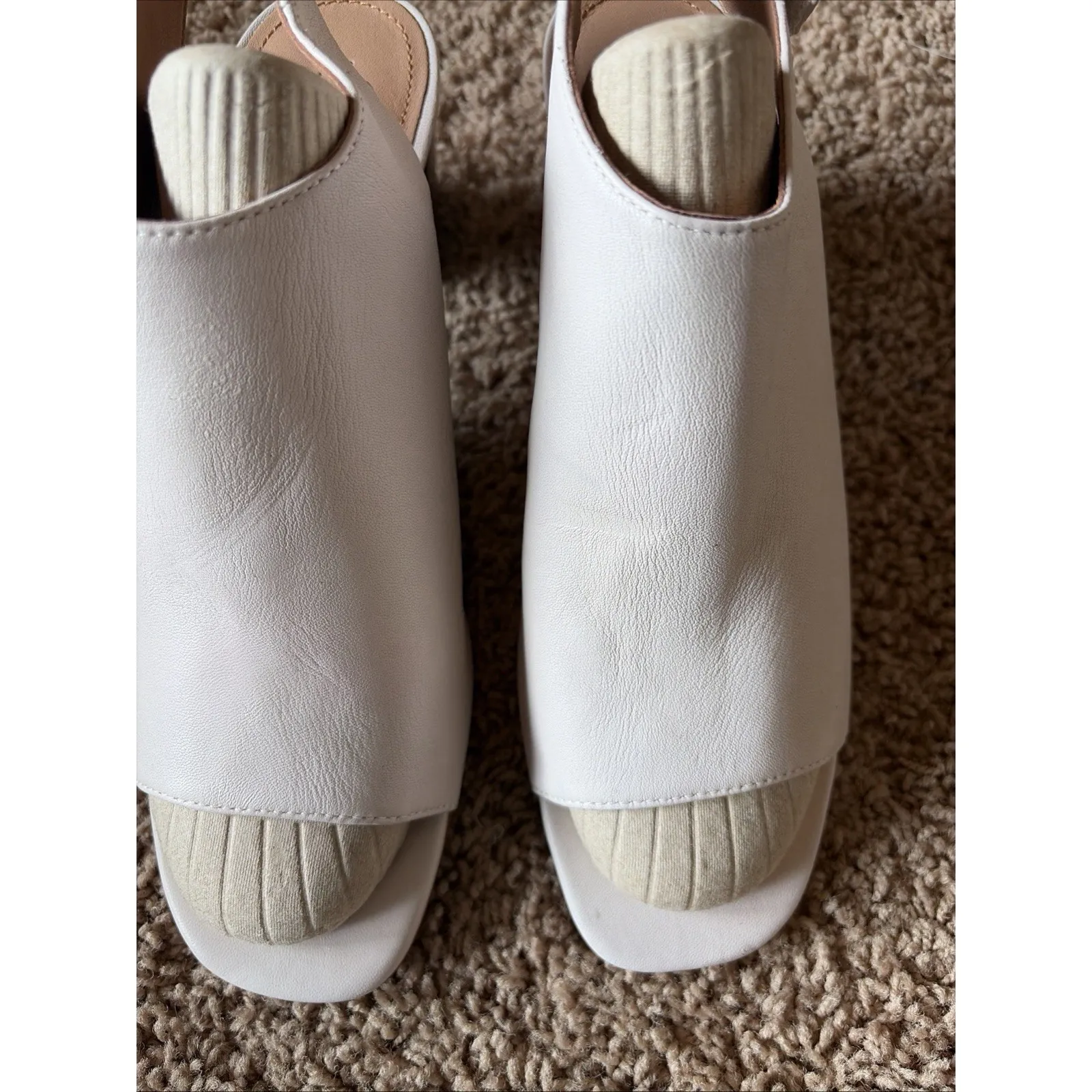 Johnston & Murphy Beige Leather Open Toe Evelyn Booties Shoes Womens 10M - Image 4