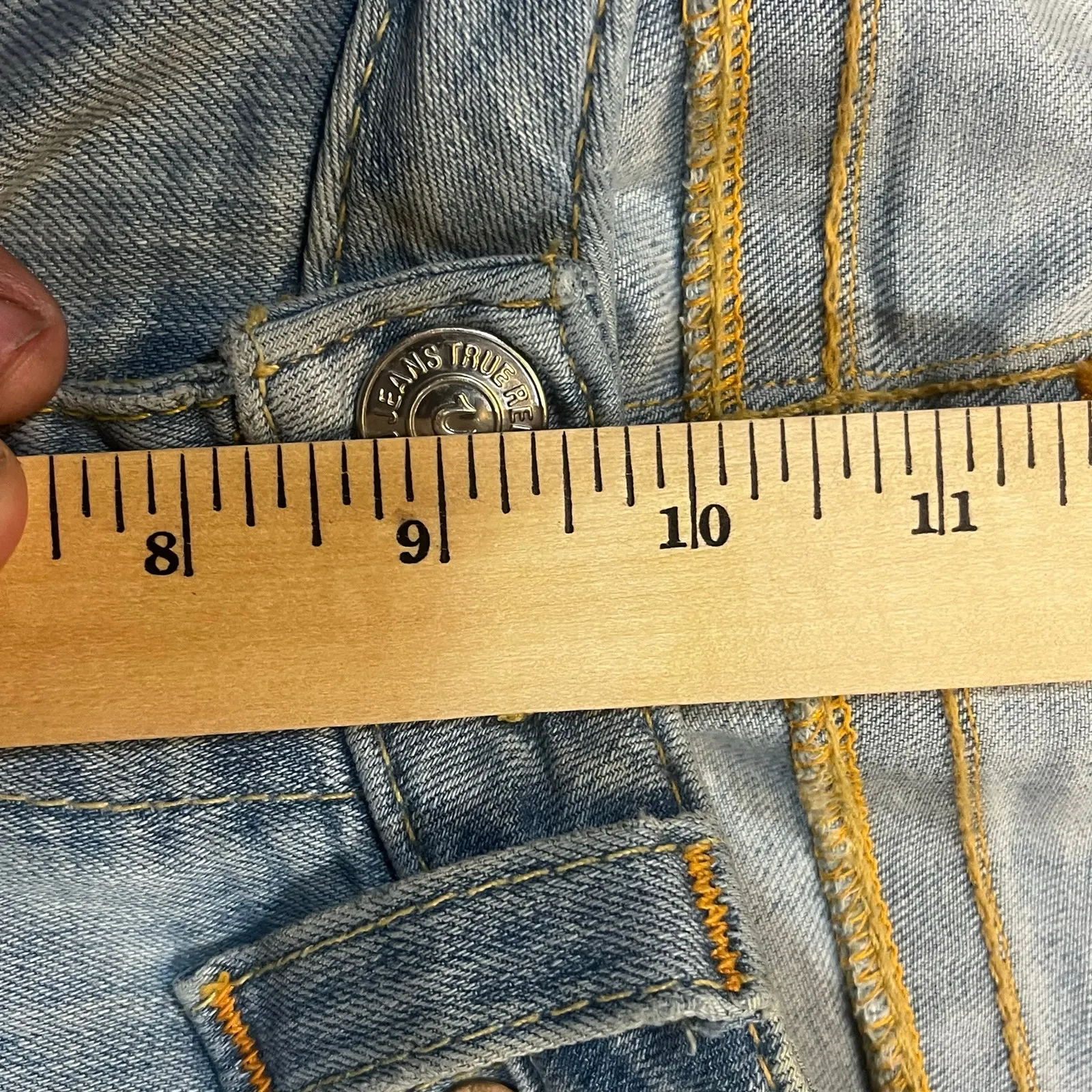 True Religion Women’s Straight Leg Jeans Size 29 Light Wash Y2K Streetwear - Image 7