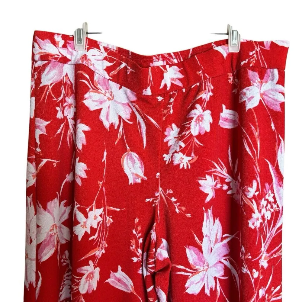 Isaac Mizrahi Live Pants Womens XL Multicolor Floral Print Stretch Pull On - Image 2