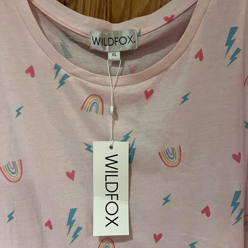 Wildfox Pride Symbols‎ Rainbows Heritage Cotton Tee Shirt Ballerina Pink Size XL - Image 5