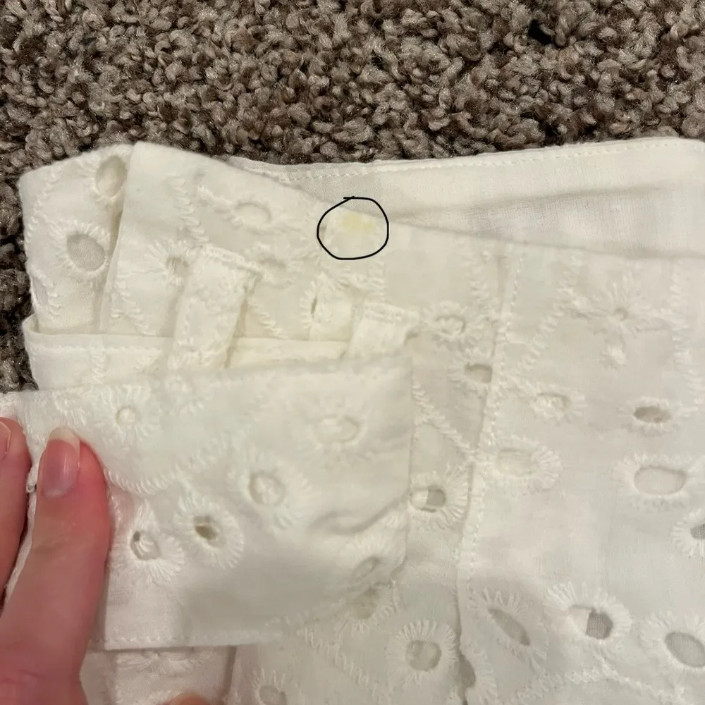 White Eyelet Paperbag Shorts - Image 5