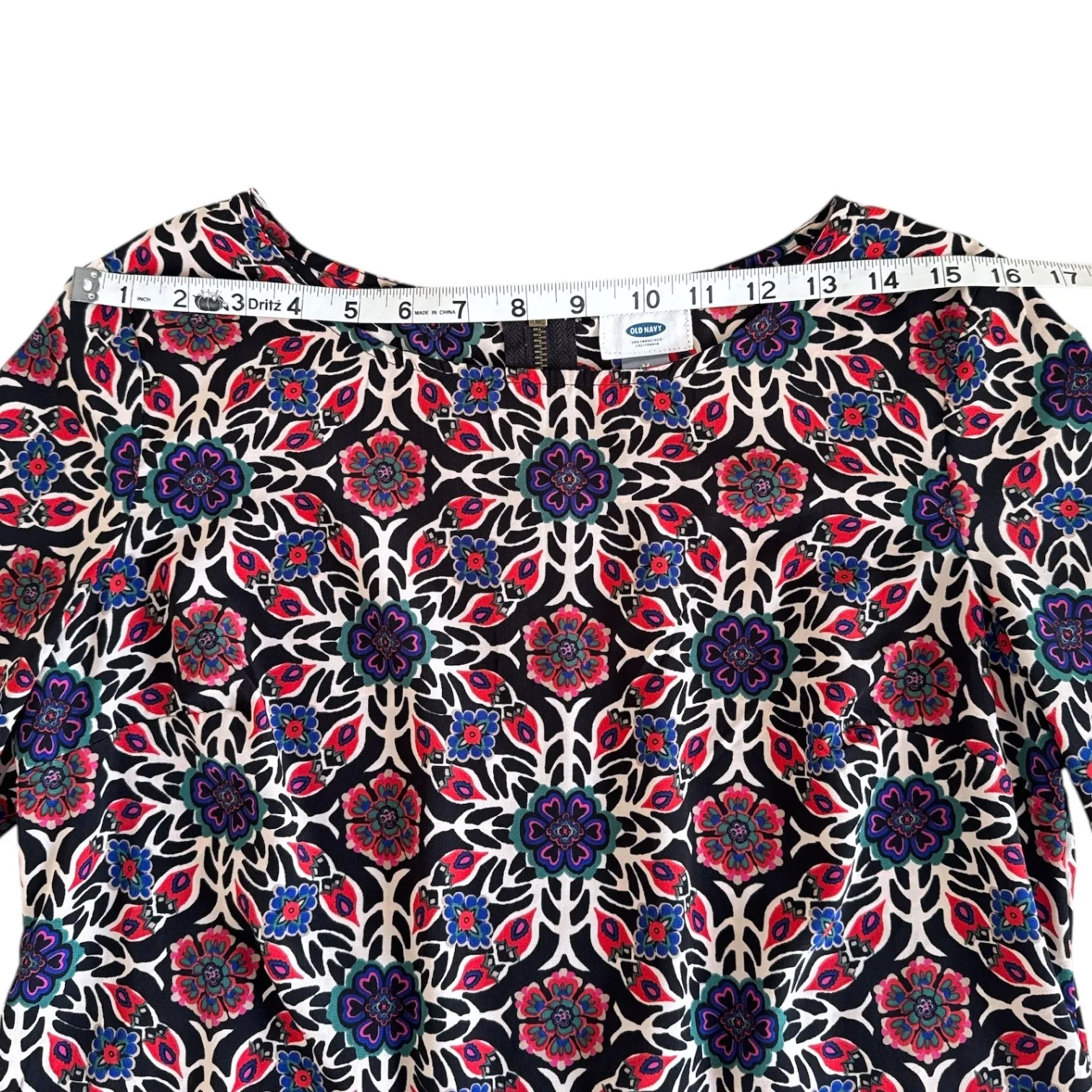 Old Navy Floral Print Dress‎ Medium Long Sleeve Casual Bohemian Back Zip - Image 6