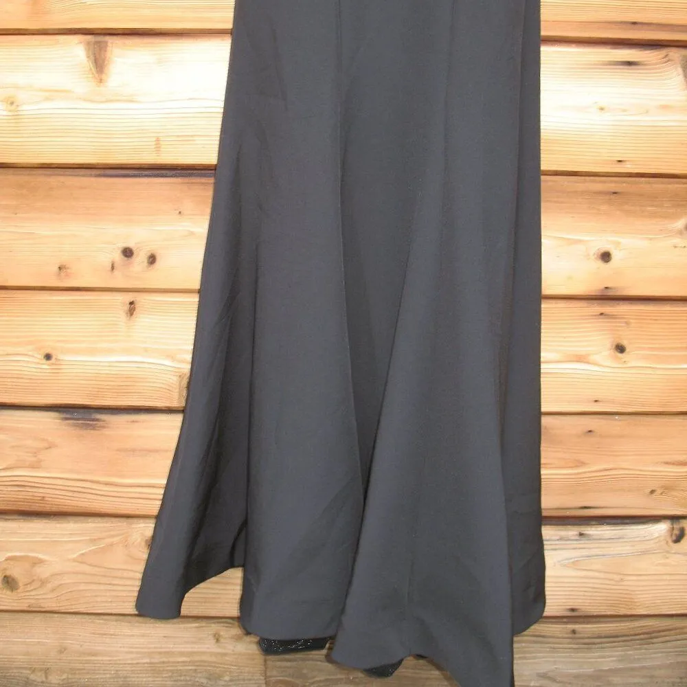 MAC DUGGAL 11775 Black Draped Pearl Beaded Mermaid Gown Dress - Image 13