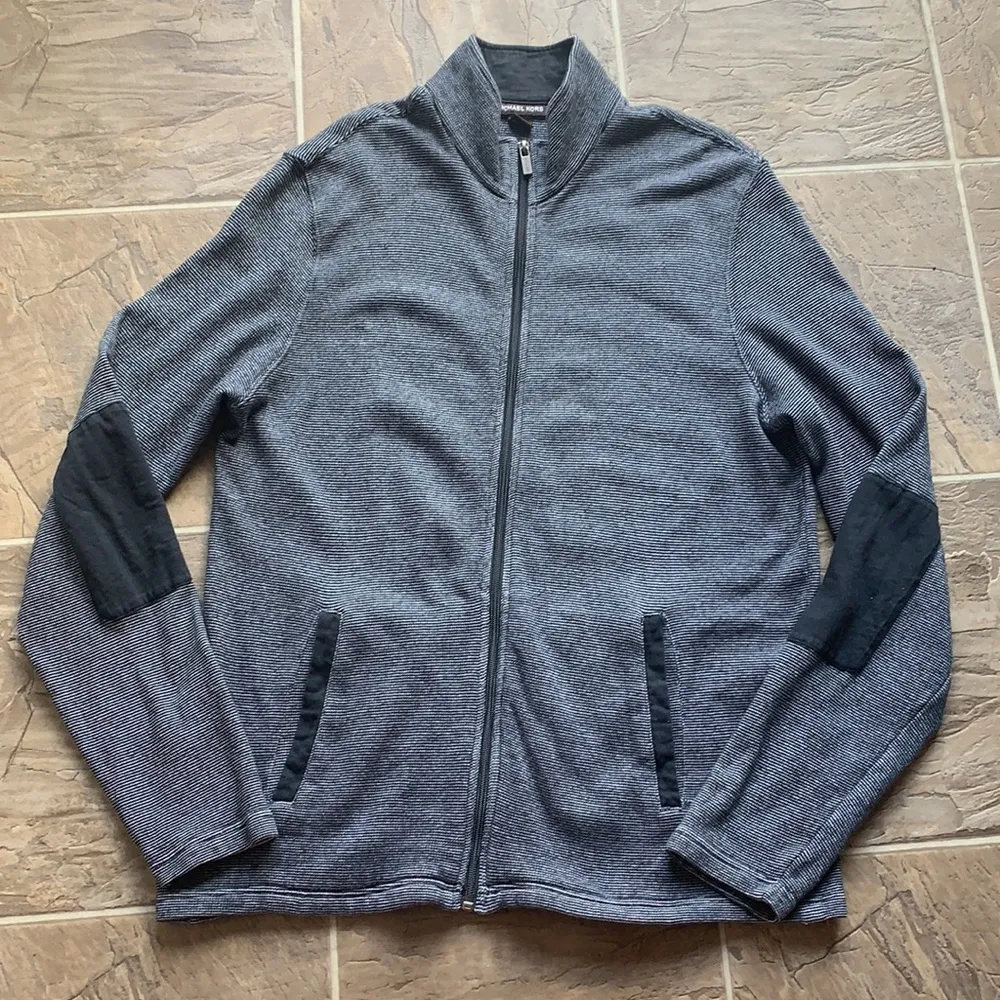 Michael Kors  elbow patch zip front sweater - Image 2