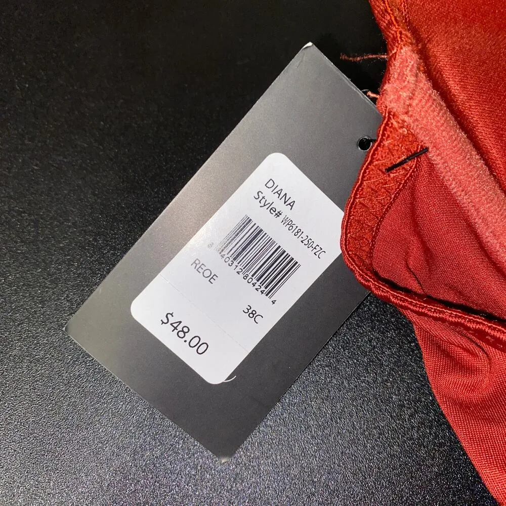 NWT Fredericks of Hollywood Rust Red Diana Push-Up Plunge Underwire Bra Size 38C - Image 6