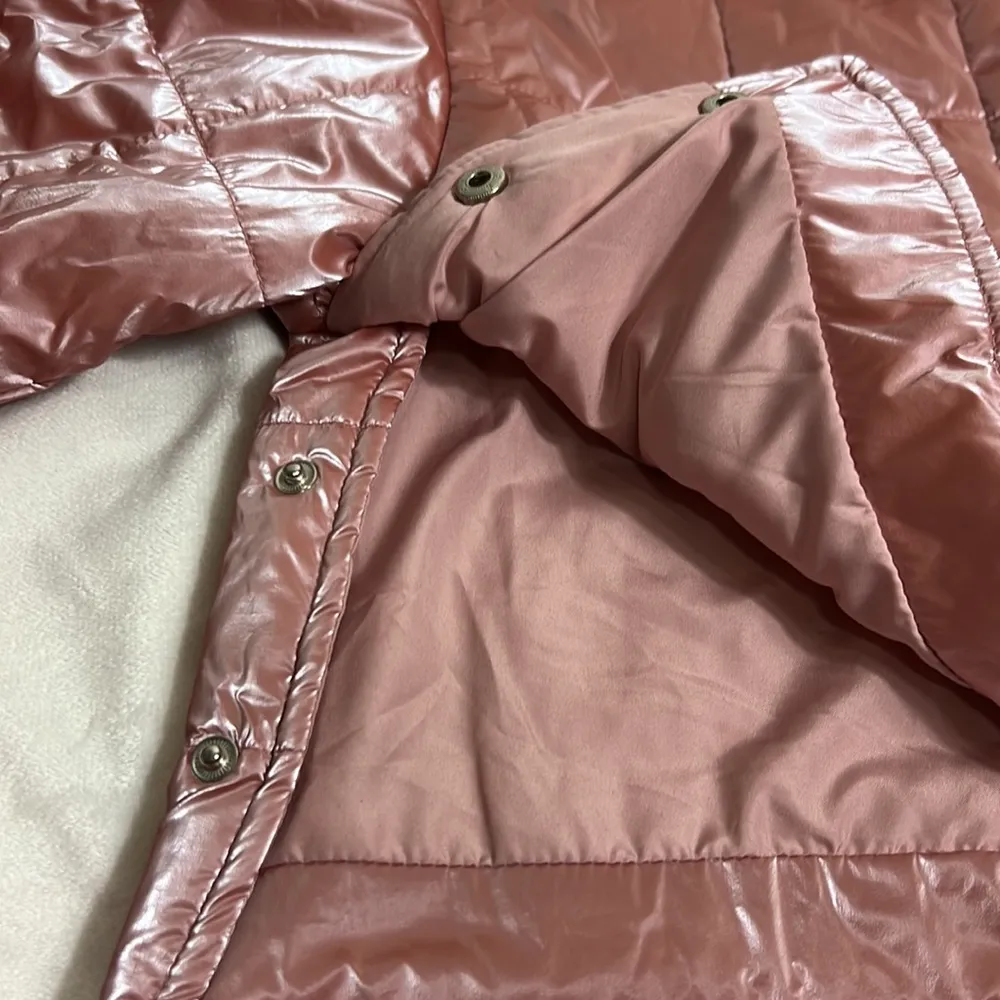 Elodie cropped quilted puffer jacket shimmering dusty rose size M NWT - Image 7
