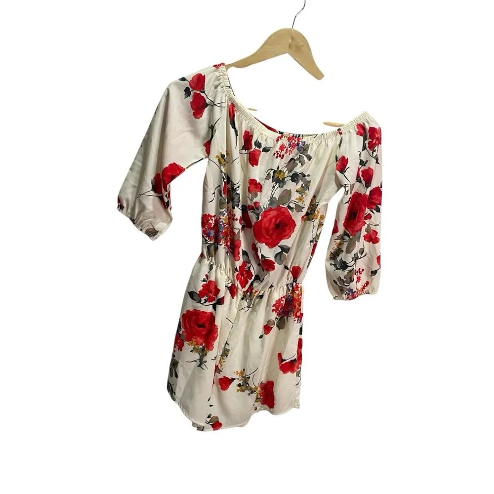 Blueblush Romper S Cream Floral Off The Shoulder Festival Spring - Image 3