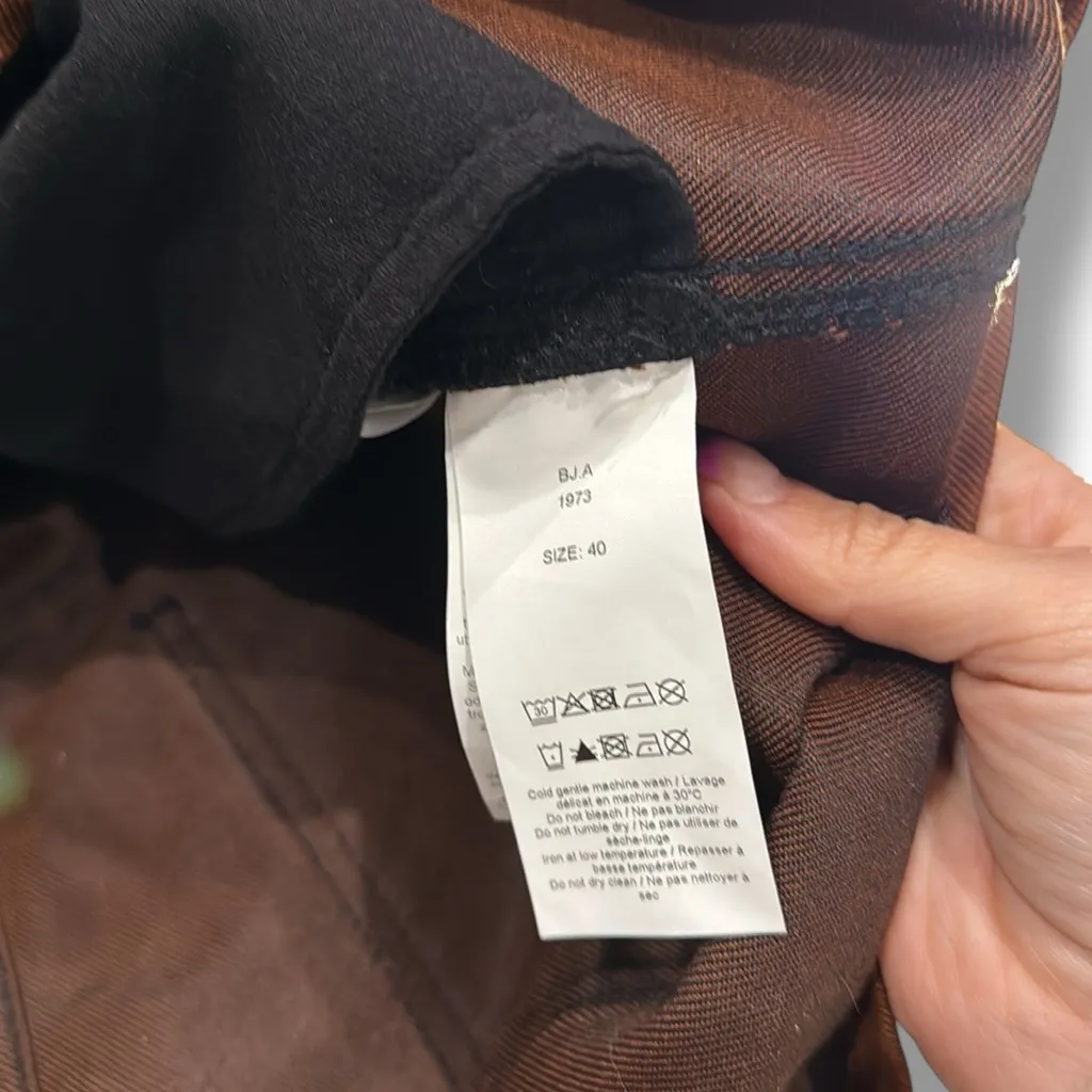 Ganni Caramel Cafe Mixed Denim‎ Mini Dress - Image 9