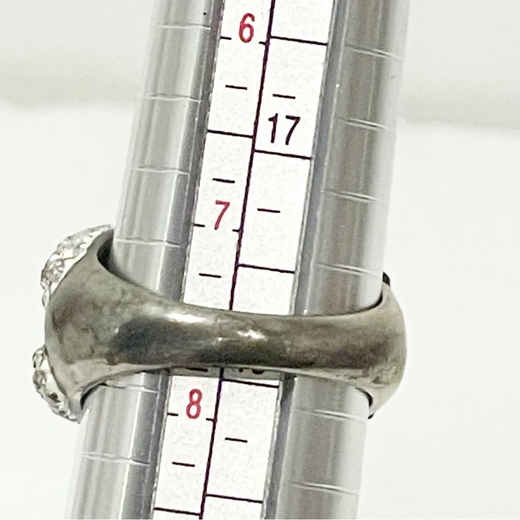 Vintage Brass‎ JCM Silver Blue Stone Statement Ring - Image 5