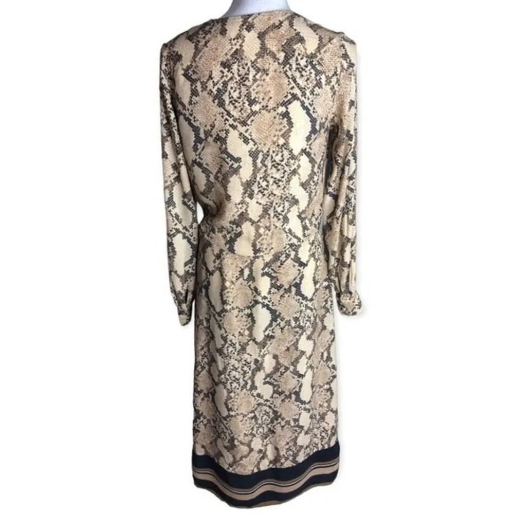 H&M Snakeprint Faux Wrap Long Sleeve Midi Dress Size 2 - $23 (42% Off  Retail) - From Nadine