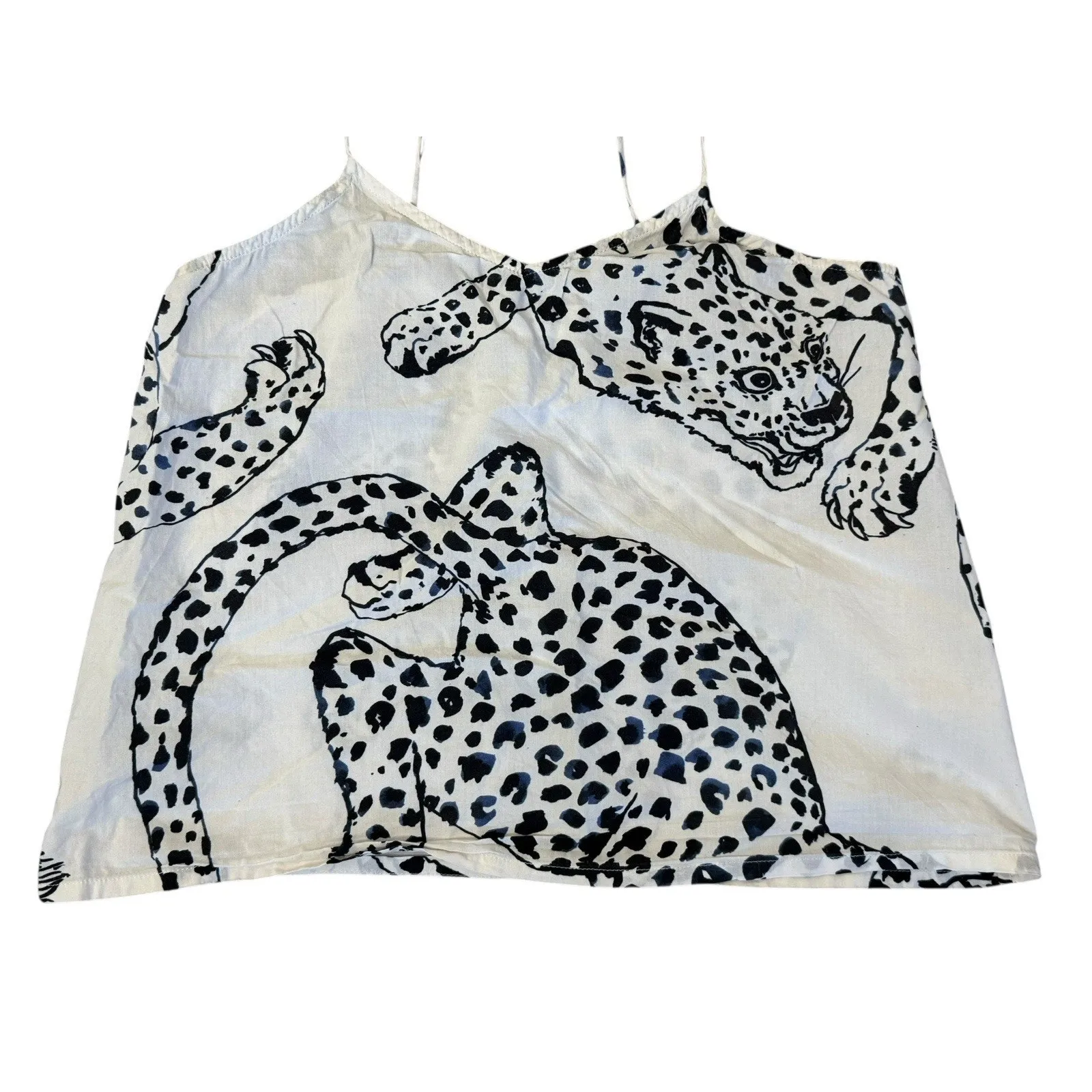 DESMOND & DEMPSEY The Jag Cream Cami Tank Top V Neck Organic Cotton Size XS - Image 4