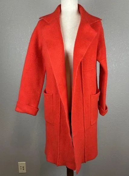 Elliatt Anthropologie Womens Phoenix Open Sweater Trench Coat Size S Red Pockets - Image 1