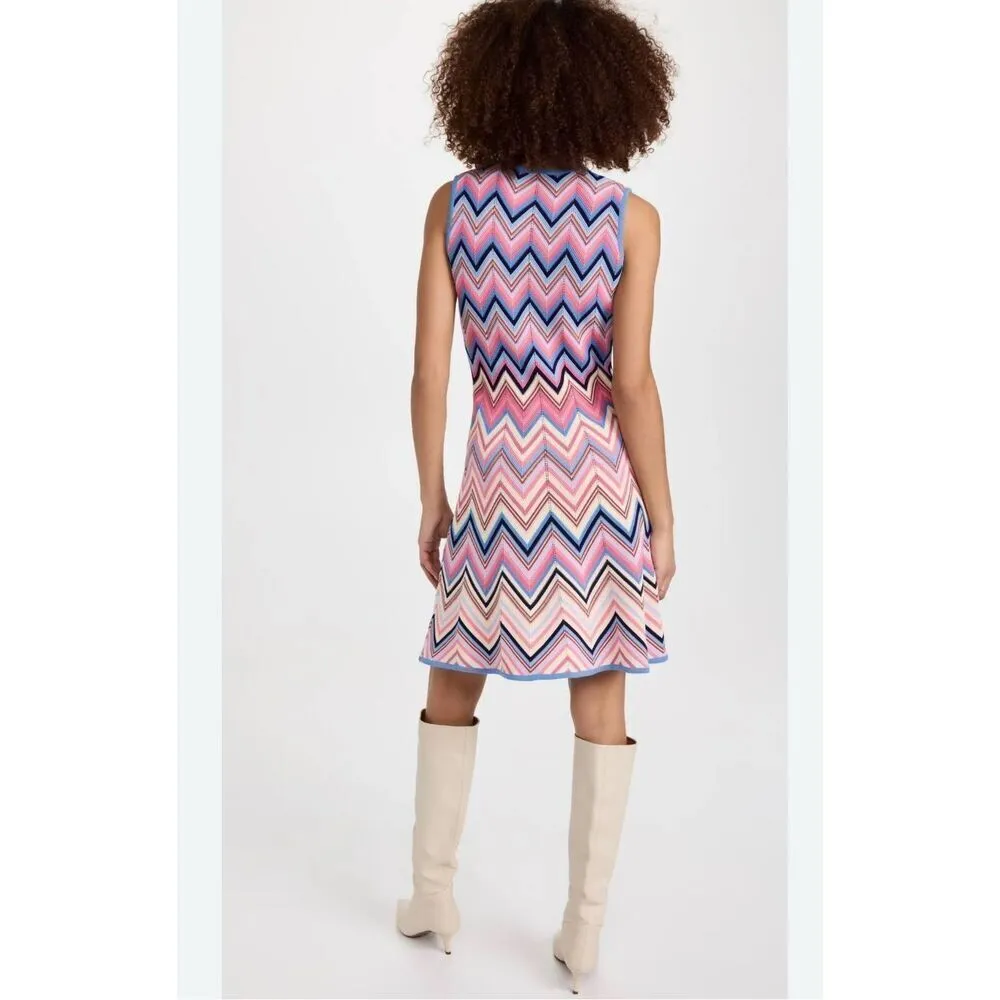 Shoshanna Womens Chevron Knit Adeline Sleeveless Midi Dress Multicolor Small NWT - Image 5