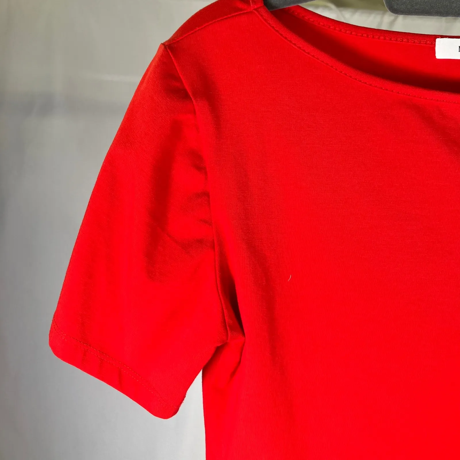 Red Bodysuit Women's MANGDIUP Size‎ S Short Sleeve Cotton Blend Basic - Image 7