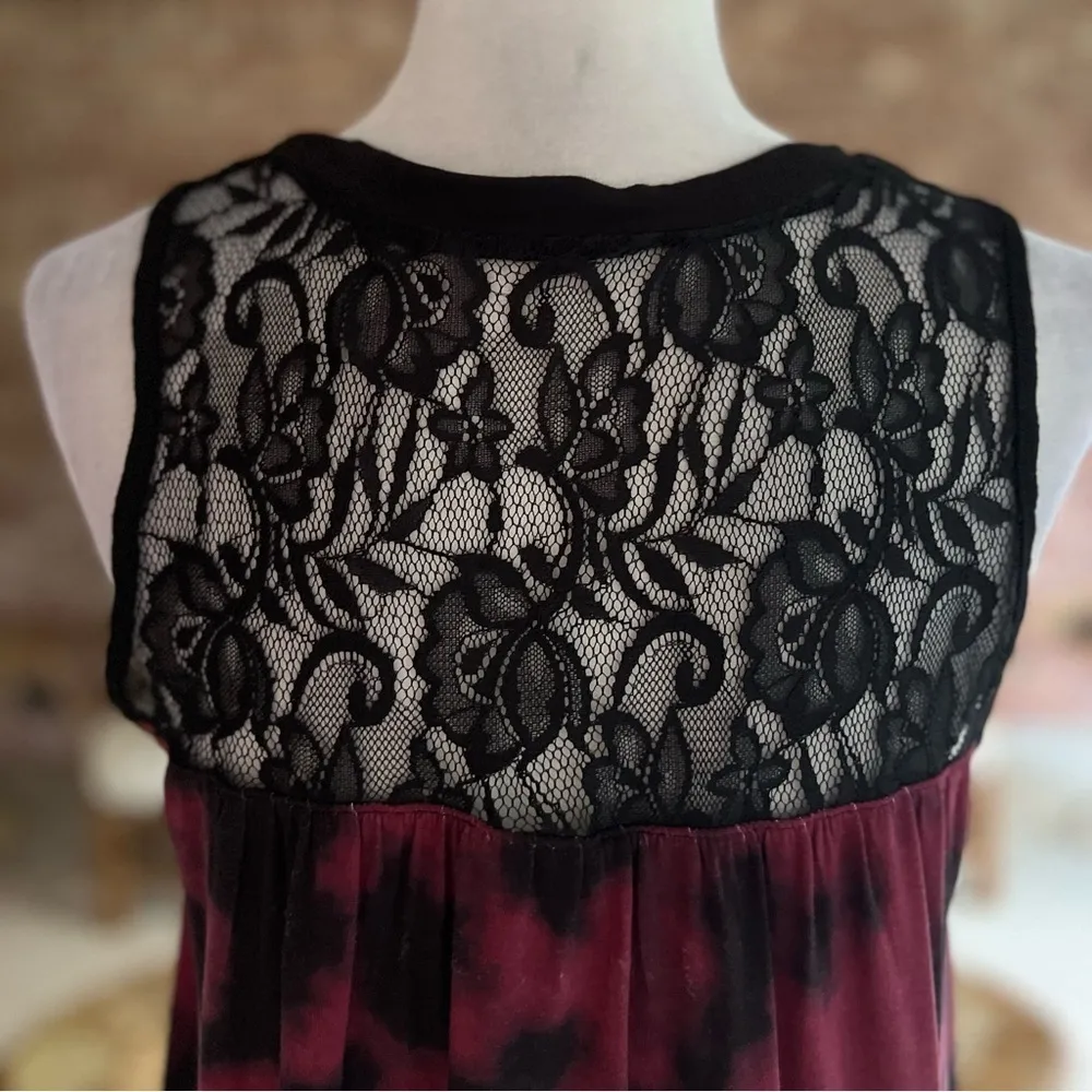 NWT Torrid Super Soft Tunic Top Lace Tie Dye Sz 10 Burgundy Black Swing Chic - Image 12
