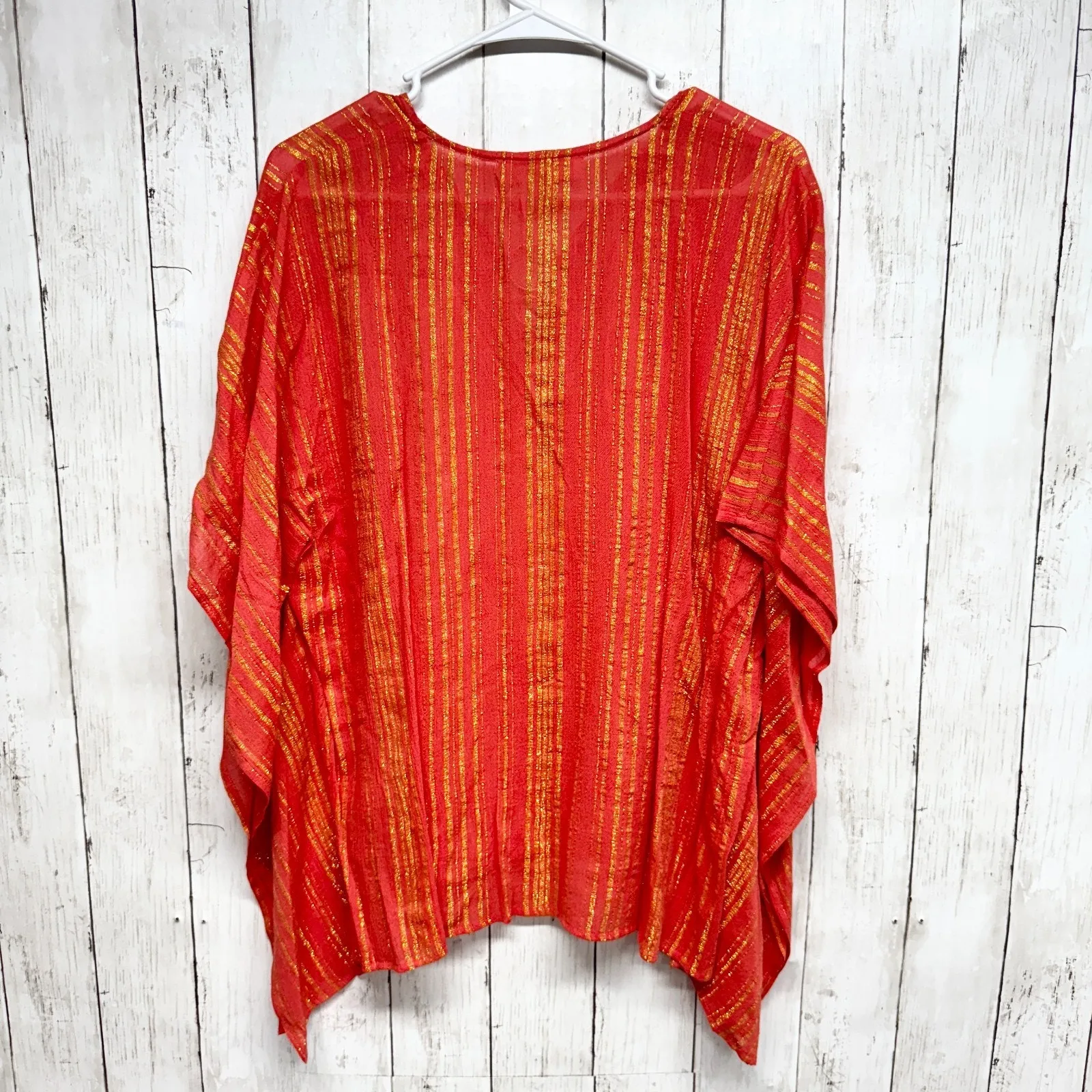 Michael Michael Kors Top Women Size Small Red Metallic Kimono Swim Coverup NWT - Image 7