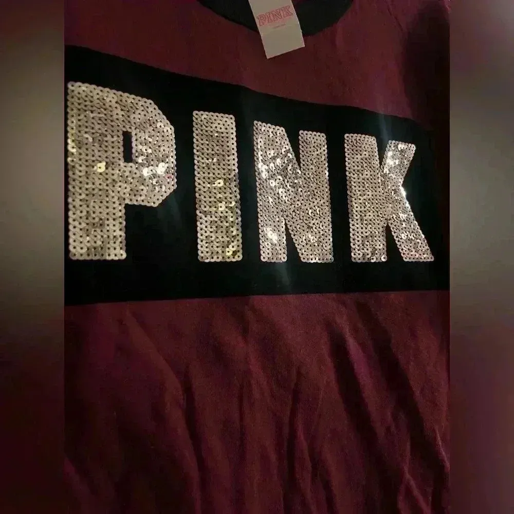 Victoria secret PINK BLING VELVET LONG SLEEVE SIZE MED - Image 3