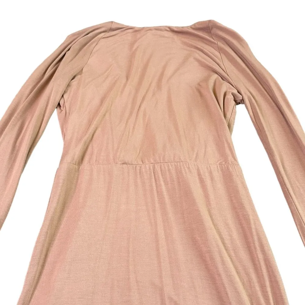 NBD Katia Mini Dress Long Sleeve Camel Tan Stretch Low Cut Size Small Women's - Image 10