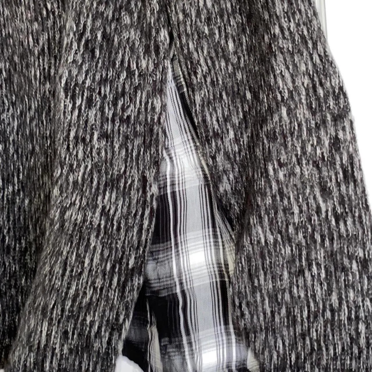 Sanctuary  Knit Sweater With Plaid Underlay - Image 2