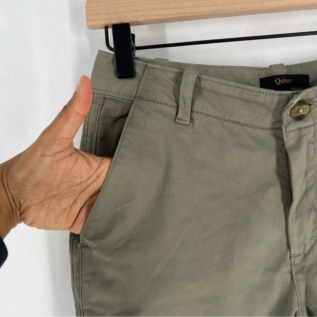 Quince Olive Organic Stretch Cotton Twill Girlfriend Chino Pants Size 24 - Image 6