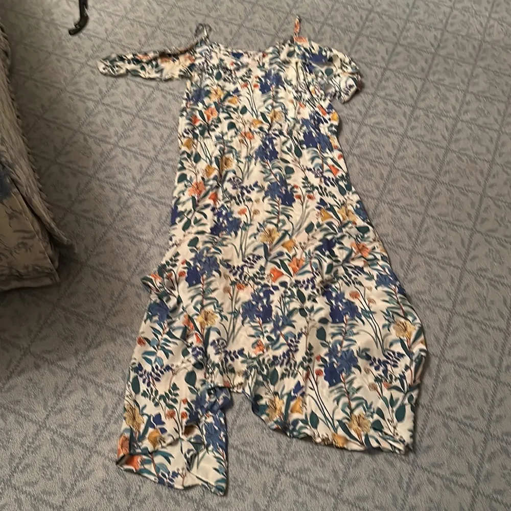 Parker fancy flouncy maxi L large dress nwot elastic waist ruffled uneven pretty - Image 7