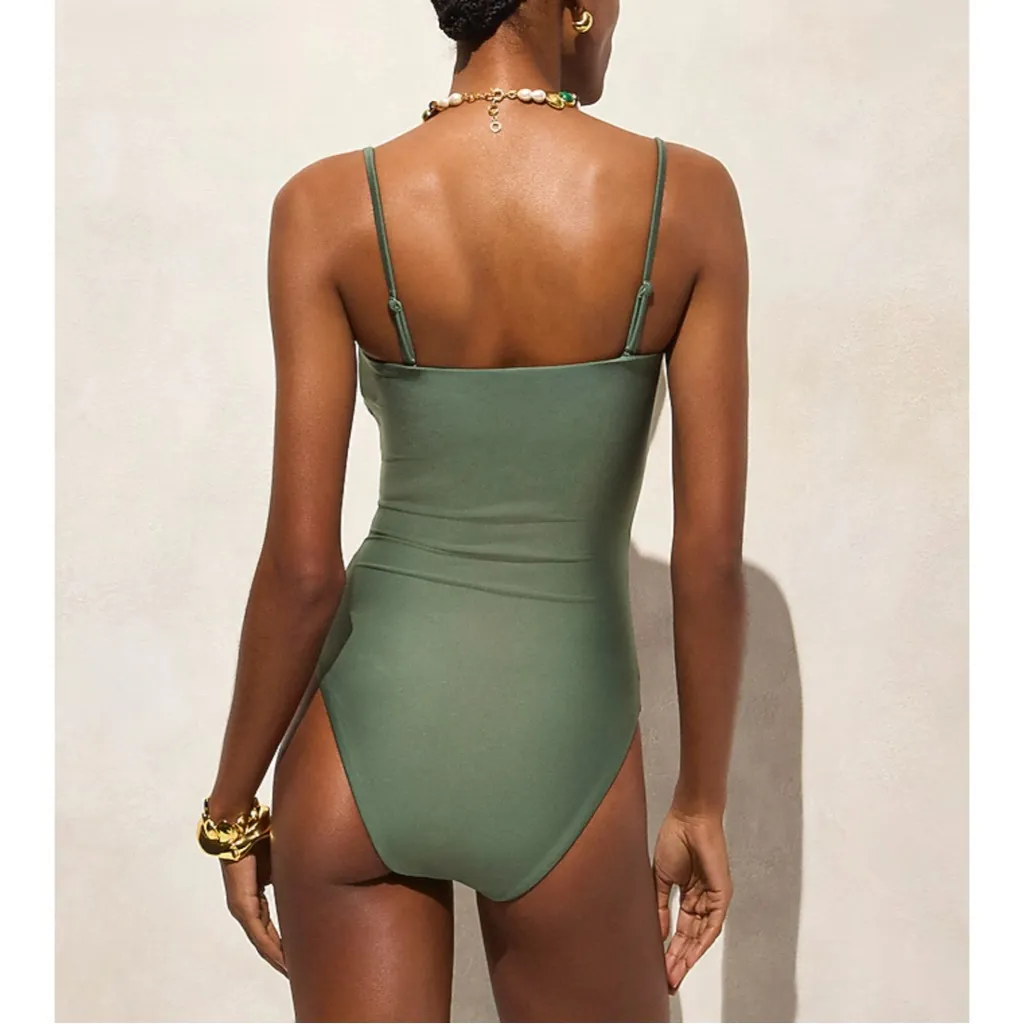 NWT J. Crew Gemma Bandeau One-piece Classic Sculpt Simply Sage Green - Image 6