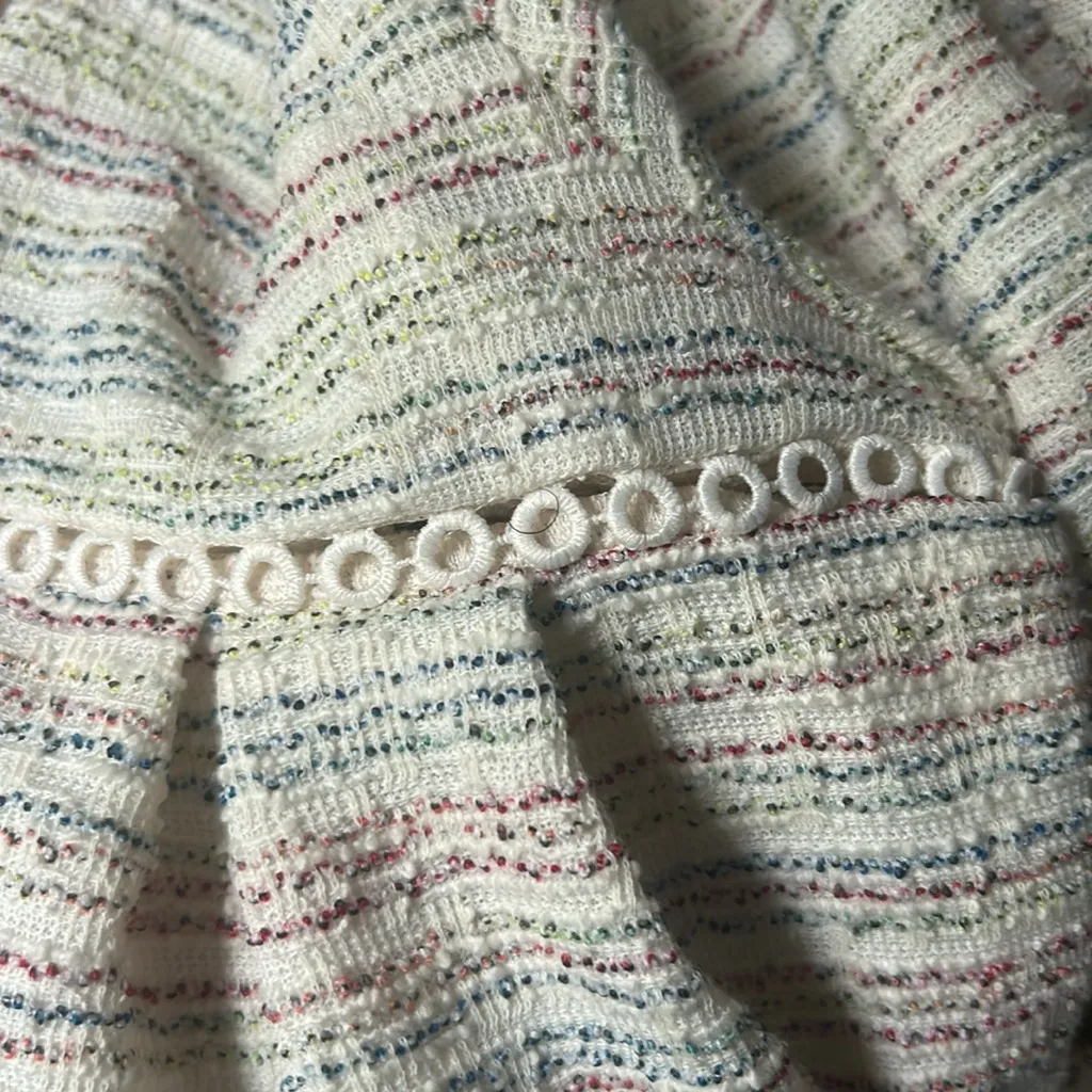 Loft Dress Women's Size M Ann Taylor Rainbow Tweed Balloon Half Sleeve Striped - Image 11