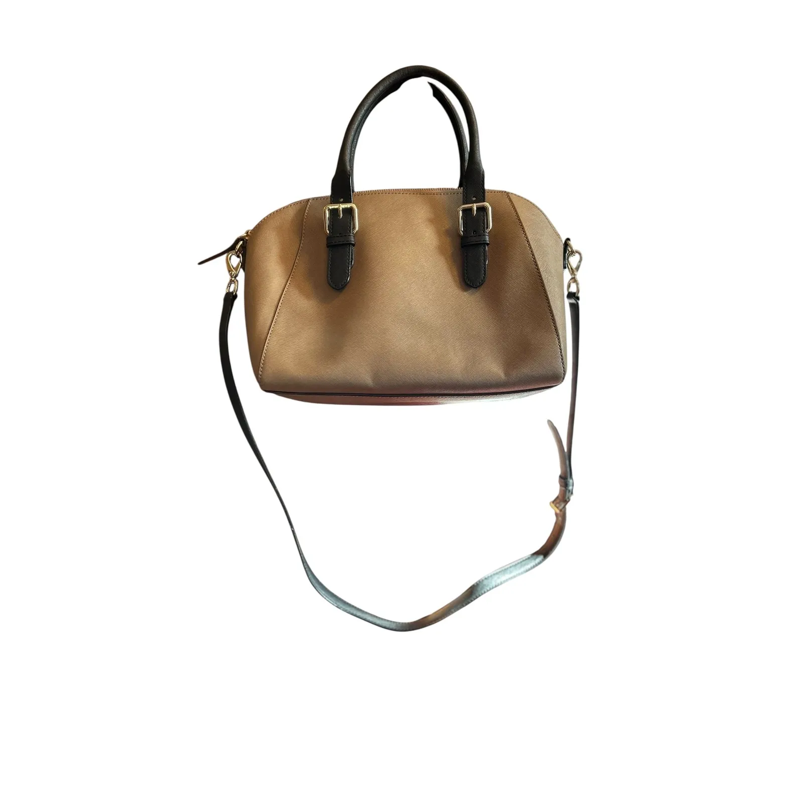 Kate Spade Dome Satchel Crossbody Purse Taupe Brown Handles Gold‎ Hardware - Image 4