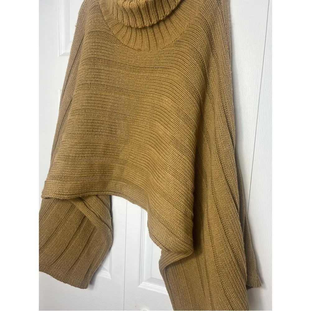 Concert Olive Brown Turtleneck Chunky Knit Wide Sleeve Sweater One Size Size undefined - Image 8