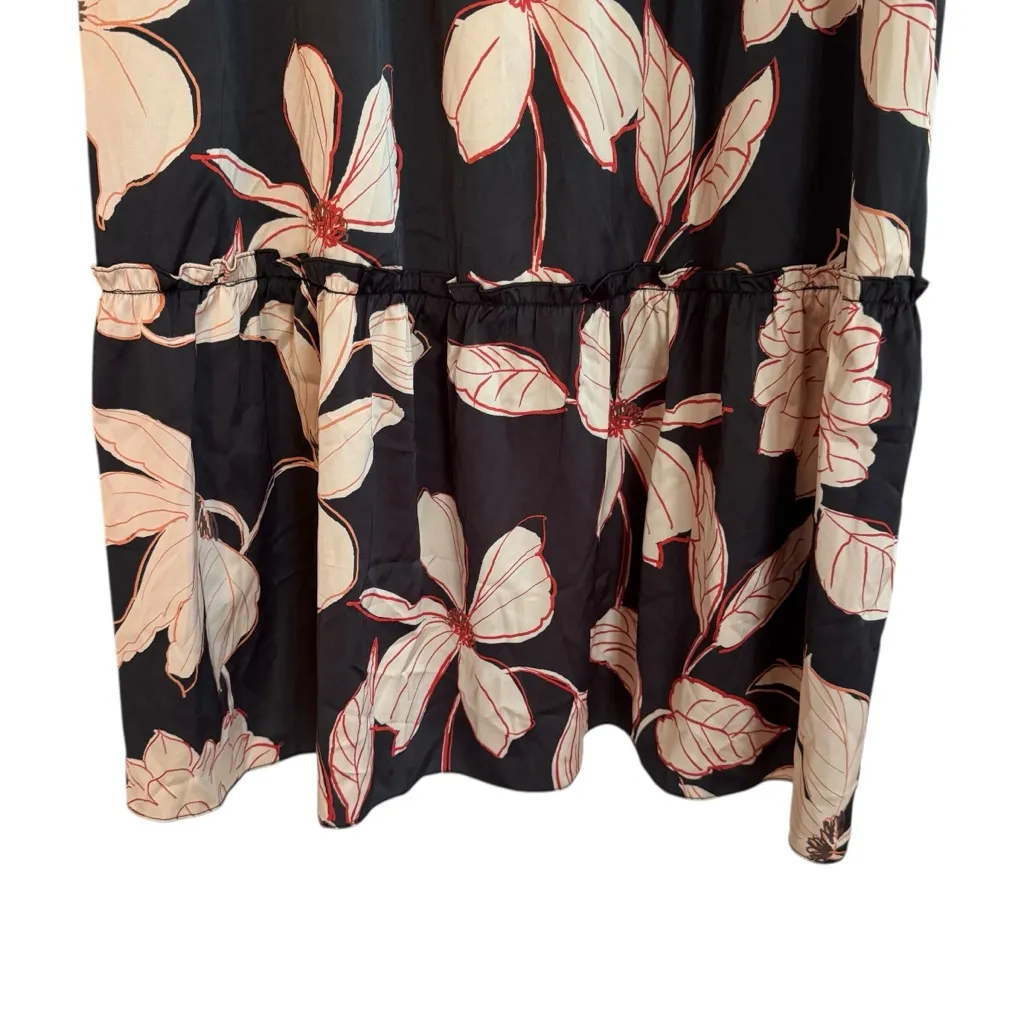 NWT Julia Jordan Floral Midi Dress In Black/Ivory Size 6 - Image 8