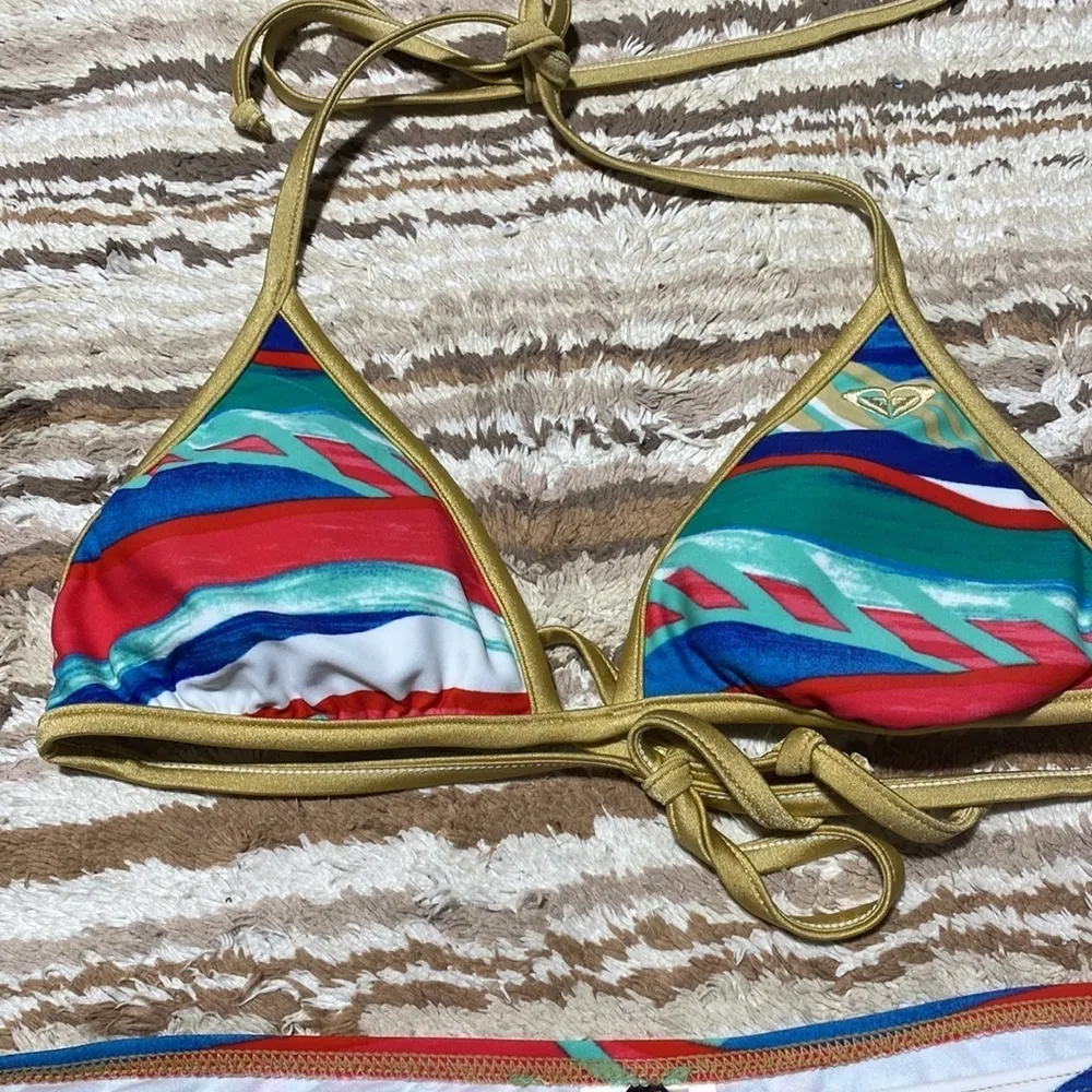 Roxy  Juniors Golden Maze Fixed Tri Bikini set​​​​ - Image 2