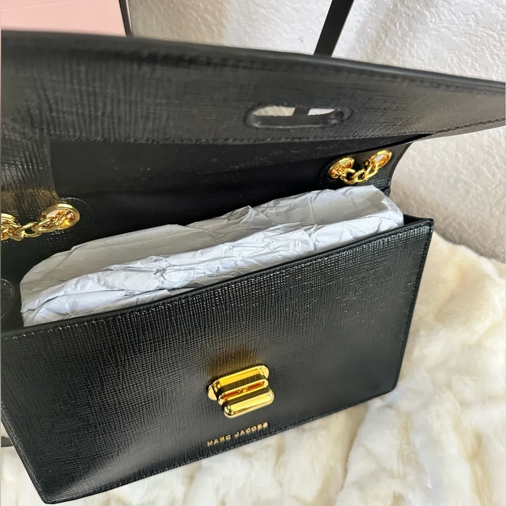 Marc Jacobs “The Commuter” Black Crossbody and Shoulder Bag with Gold Chain - Image 3