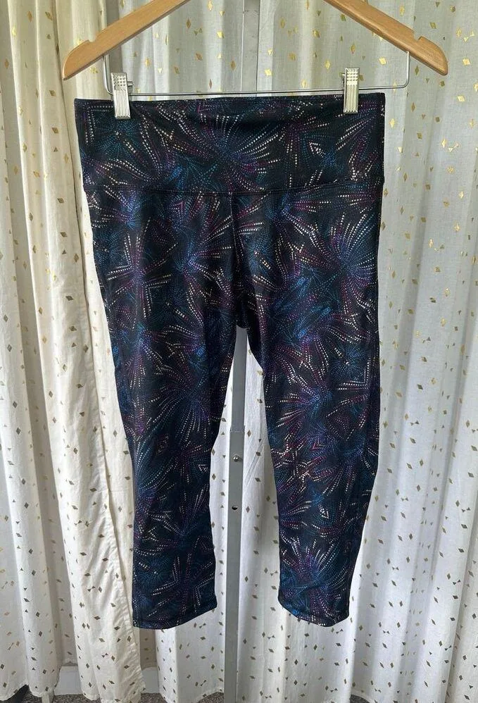 Champion Fireworks Dot Geometric Design Capri Yoga Leggings Hidden Waist Pockets - Image 2