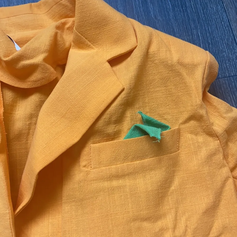 Brianna Oversized Handkerchief Blazer in Orange - Image 3