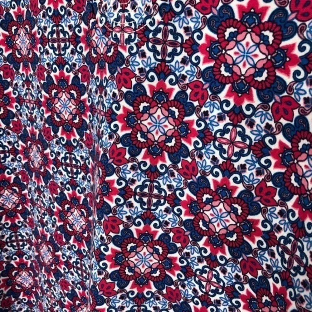 Talbots geometric floral print split neck dress - Image 3