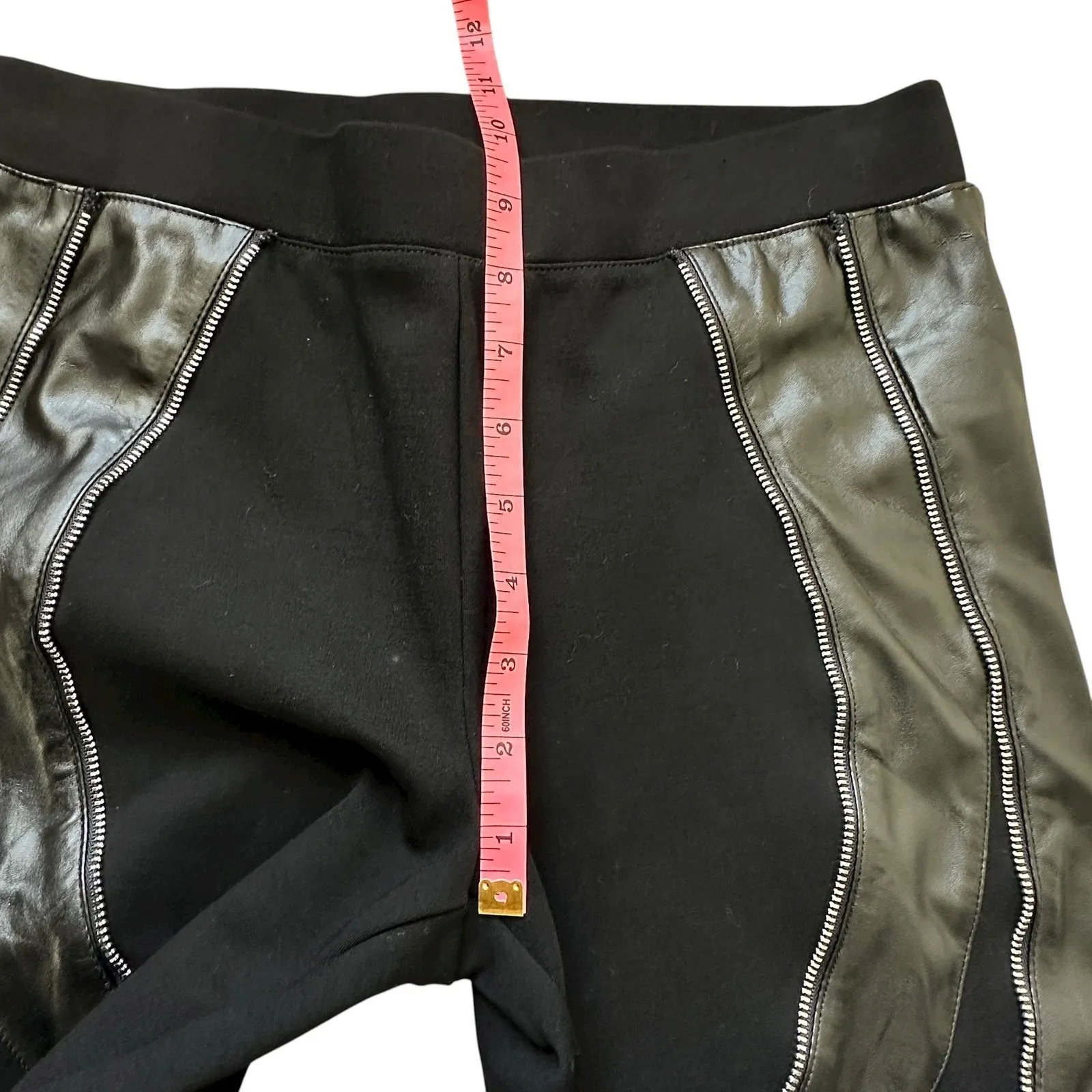 NWT Bebe Leggings Black Small Faux Leather Panel Moto Edgy Streetwear Athleisure - Image 9