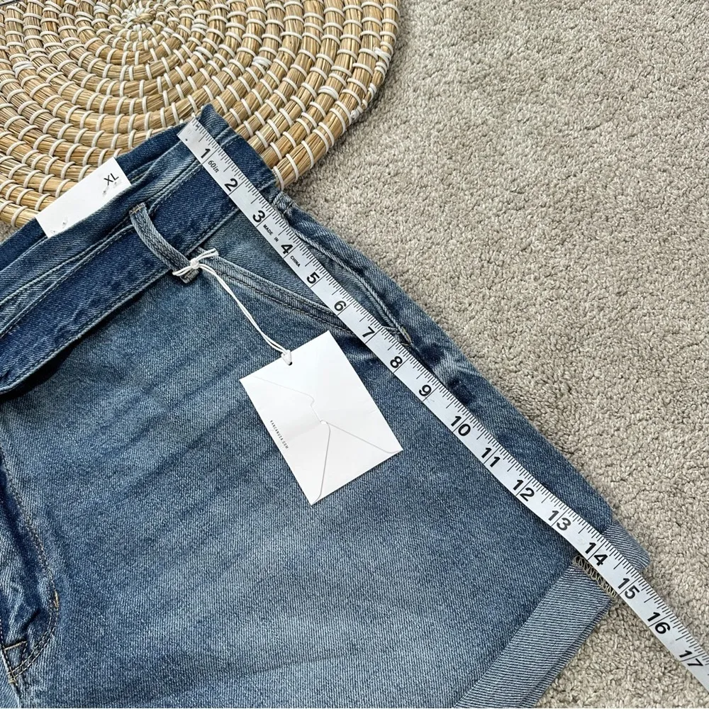 NWT KanCan Women’s Lancing High Rise Belted Shorts Blue Wash KC7854D - Image 12