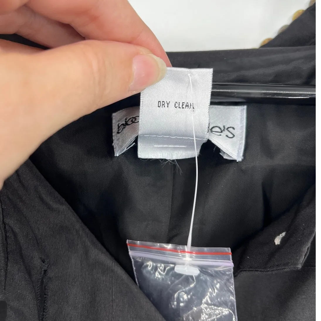 Vtg Bloomingdale’s Silk Button Women’s Jacket Sz 24W Mother of Pearl Art Deco 80 Black - Image 13