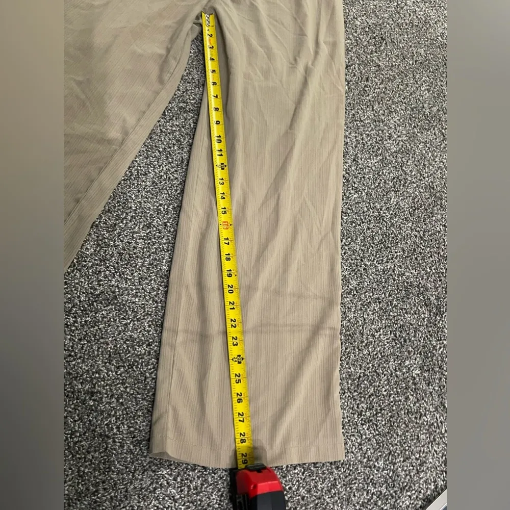 Shein tan stretchy wide leg high waisted business casual pants with pockets L - Image 10