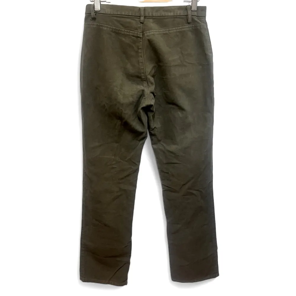 Club Monaco Womens Casual Straight Leg Pants Green Size 6 100% Cotton - Image 2