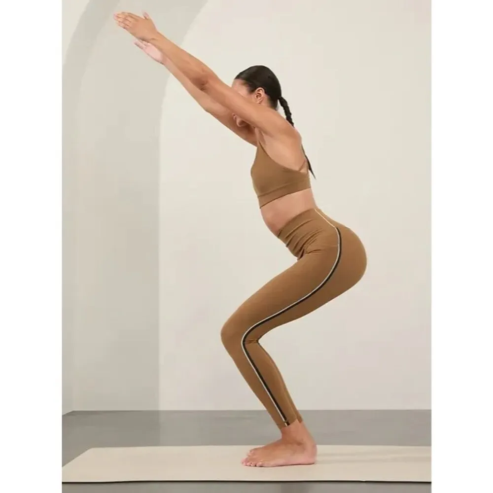 Athleta M Salutation Stash Tipped Leggings Walnut Medium Regular - Image 4