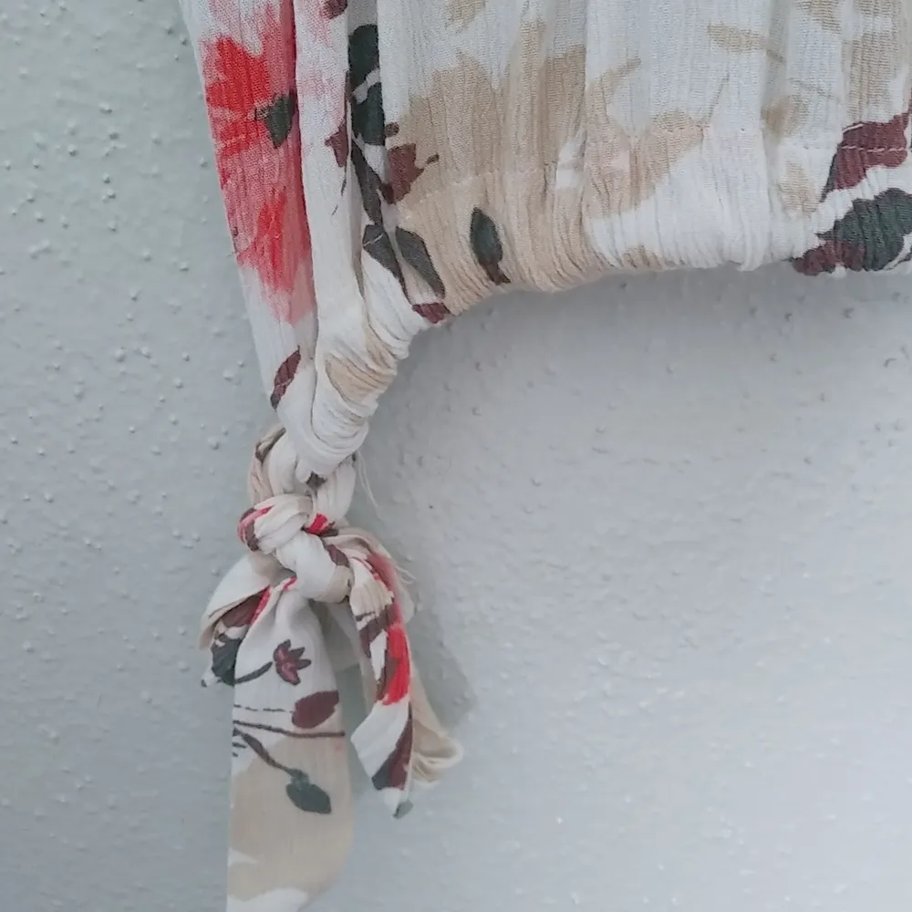 Seven7 S Summer Floral Bubble Hem Side Tie Top - Image 6