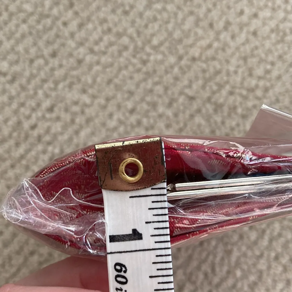 NEW Vintage Kiss Lock Bright Red Accordion Style Hard Case Snap Close Wallet - Image 8