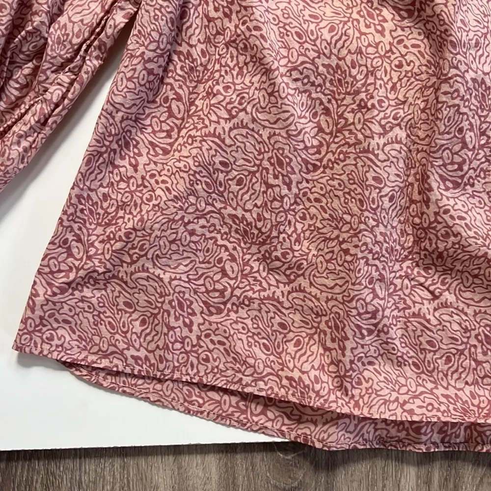 Uniqlo X Anna Sui Women’s Floral Cotton Peasant Blouse Casual Top Size Small - Image 6